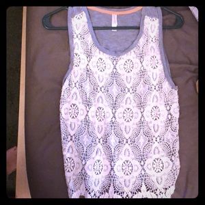 Grey Crochet Crop Top